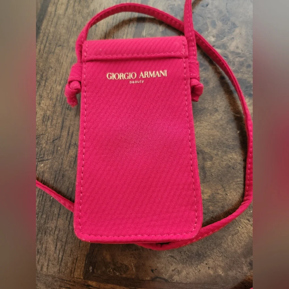 GIORGIO ARMANI Red SMALL Lipstick Cosmetic Pouch NEW